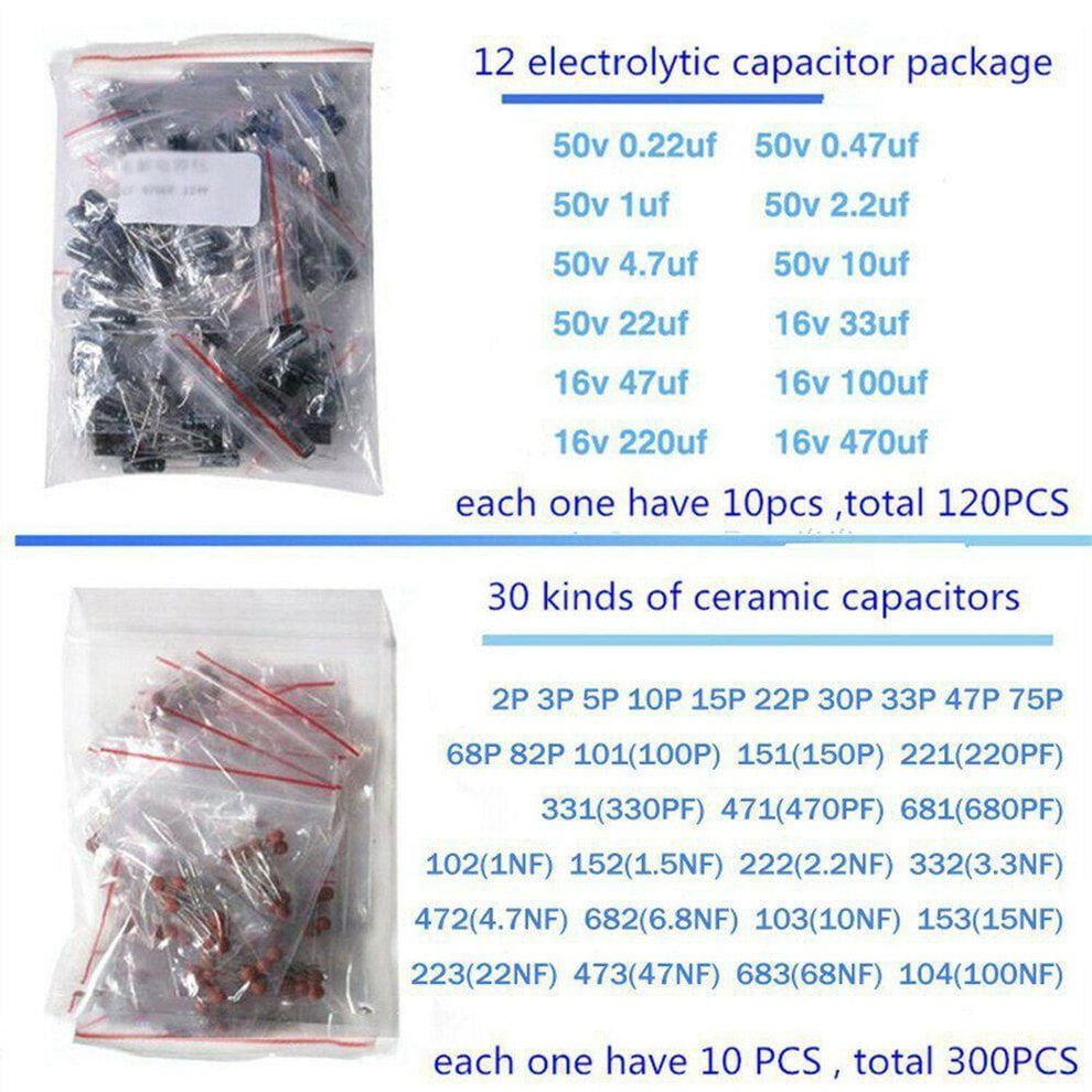 1390pcs Electronic Components Kit Basic Electronics Transistors Assortment Kits