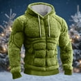 thumbnail image 4 of Men's Muscle Graphic Print Hoodie, Casual Long Sleeve Pullover Sweatshirt, Fun Design Streetwear for Christmas, Costume Party, Gym, and Casual Weekend Wear,Green,3XL, 4 of 6