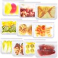 thumbnail image 1 of Reusable Sandwich Bags, 10 Pack Reusable Food Storage Bags BPA Free Reusable Quart Freezer Bags Silicone and Plastic Free Lunch Bags for Meat Fruit Veggies Snacks Travel, 1 of 5