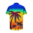 thumbnail image 5 of APEXFWDT Men's Hawaiian Shirt Short Sleeve Button Down Beach Shirt Palm Printed Holiday Beach Top, 5 of 5