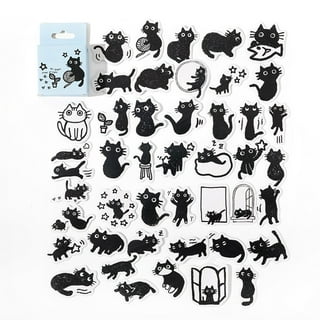 Cheers.us 54Pcs/Set Cute Cat Laptop Stickers Cat Stickers Waterproof Kawaii Cat Stickers for Kids, Girls, Vinyl Animal Decorative Sticker for Water