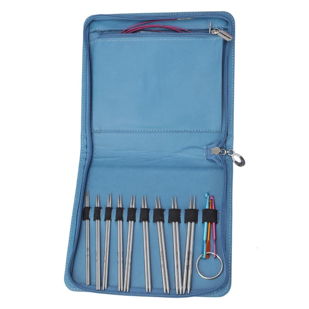 Youthyao Circular Knitting Needle Set with Crochet Hook, Zippered1eatherCase