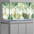 thumbnail image 4 of Art Modern Cyan Marble Aquarium Background, Art Abstract Cyan Mirror Marble Fish Tank Background, Colored Marble Glass Crawling Terrarium Background with 8 EVA Double-Sided Tape, 48X20IN, 4 of 5