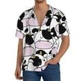 thumbnail image 3 of Xecao offers the Cute Animal with Cow for Men's Casual Short-sleeved Shirt, a button-up collared shirt with a pocket, perfect for beach vacations and yacht travel in the Small size., 3 of 7