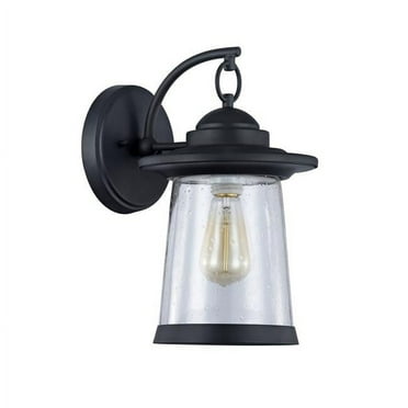 13 in. Lighting Linon Transitional 1 Light Black Outdoor Wall Sconce - Textured Black