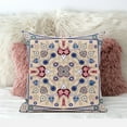 thumbnail image 3 of Paisley Leaf Geo Indoor/Outdoor Fabric Pillow with Zip in Beige Indigo Red 16", 3 of 4