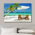 thumbnail image 3 of HFDF Canvas Prt Wall Art Tropical Vacation on The Beach with Boats Nature Wilderness Photography Modern Art Rustic Scenic Colorful Multicolor for Livg Room, Bedroom, Office - 24x20inch Framed, 3 of 5