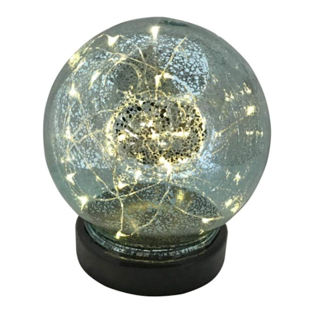 Creative Motion 14176 Battery Operated Green Crackle Glass LED Globe