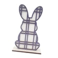 thumbnail image 1 of Letrero de madera de conejito de Pascua, centro de mesa, decoración de Pascua, adorno de escritorio de conejo Púrpura, 1 of 9