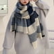 thumbnail image 5 of Bufanda de Otoño Invierno, bufanda clásica con borlas a cuadros, cálida, suave, gruesa, manta grande, bufandas chal envolventes, 5 of 6