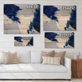 thumbnail image 4 of Designart 'Abstract White and Blue Grey Waves' Modern Print on Natural Pine Wood, 4 of 5