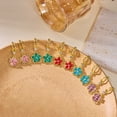thumbnail image 5 of YYKihy New Flower Earrings Fashionable Women's Versatile Multi Color Petals Inlaid Ear Clip Earrings, 5 of 9