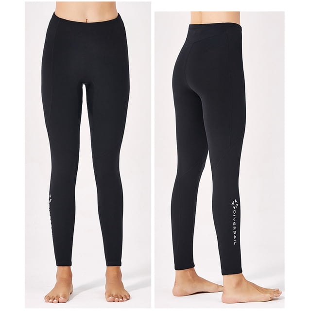Maytalsory Voile de Plongée 2MM Pantalon de Plongée avec Corde de Traction Intégrée Leggings de Plongée Noir TTG