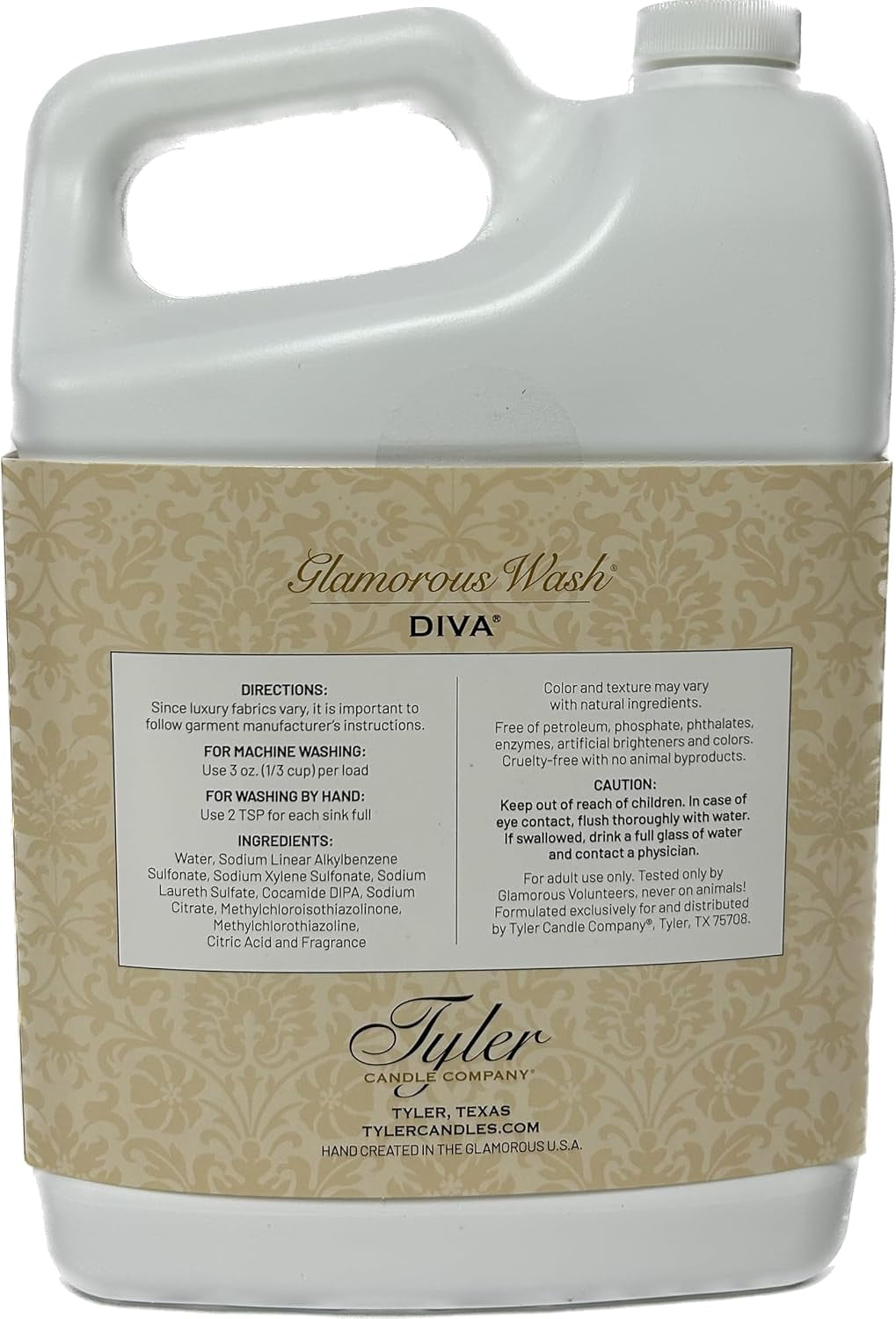 Tyler Glamorous Wash Laundry Detergent – Diva Scent – 128 fl oz (1 gal / 3.78 L) – 42 Loads – HE Safe