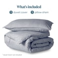 thumbnail image 7 of Bare Home Luxury Duvet Cover and Sham Set - Premium 1800 Collection - Ultra-Soft - Twin/Twin-XL, Heather Midnight Blue, 2-Pieces, 7 of 7