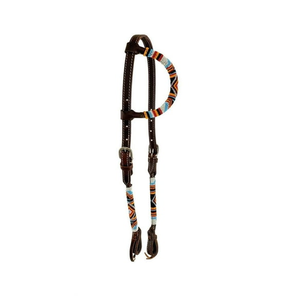 Showman Beaded Southwest Design Single Ear Leather Headstall