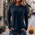 thumbnail image 4 of Lyfzbd Women Long Sleeve Crewneck Tops Base Thermal Underwear Shirt Casual Layer Blouses Versatile Soft Shirt, 4 of 9
