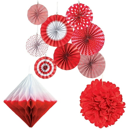 Red Hanging Decorating Kit, Party Decor, Fourth of July, 20 Pieces