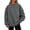 Dark Gray, variant on Womens Sweatshirt Long Sleeve Turtleneck Solid Color Waffle Loose Casual Pullover Top Grey S