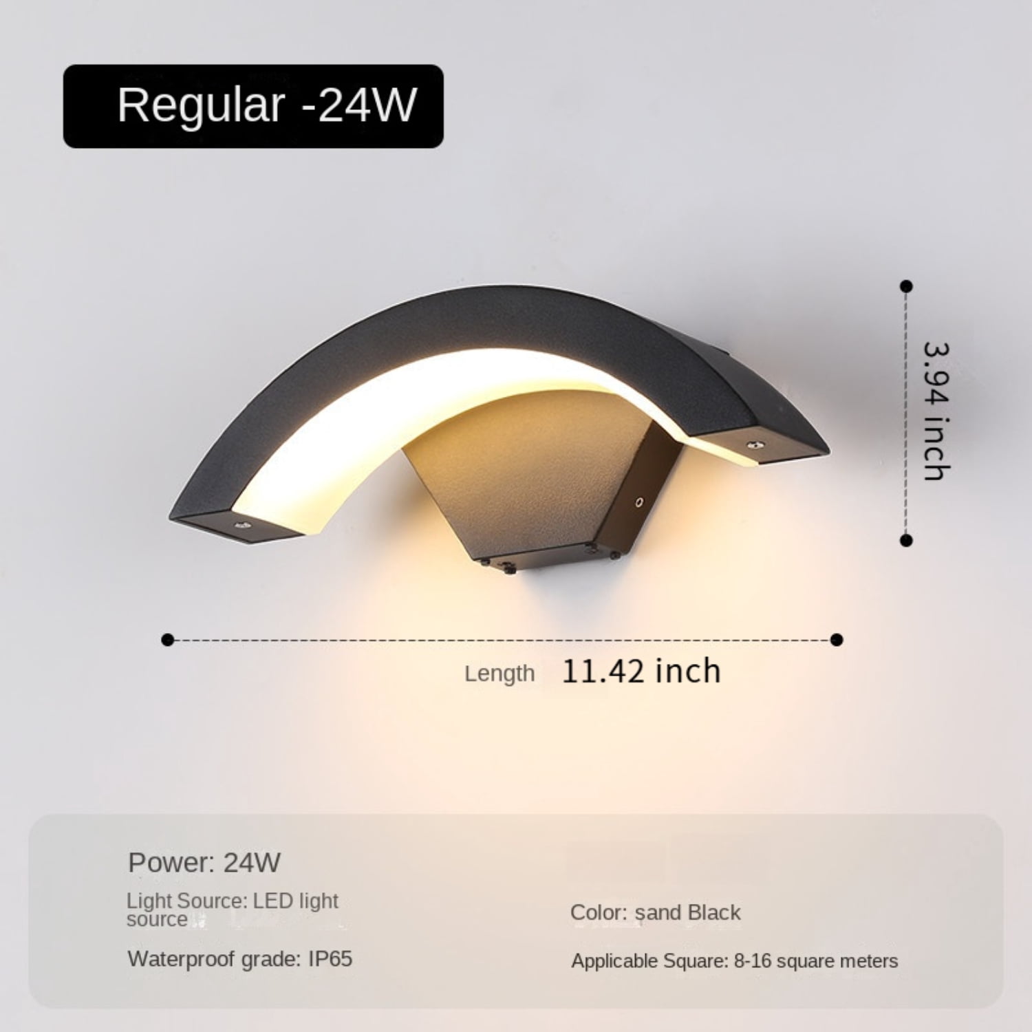 Waterproof LED outdoor wall light with motion sensor, dusk-to-dawn, for porch/garden/pathway, modern black/white design