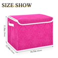 thumbnail image 3 of Hot Pink Flower Patterns Foldable Storage Bin with Lid and Handle Collapsible Storage Box 16.5 x 12.6 x 11.8 inches, 3 of 7