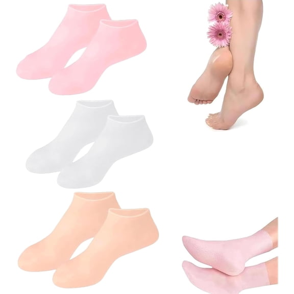 Moisturizing Foot Mask Exfoliating Silicone Socks, Repairing Dry Cracked Feet and Softening Rough Skin, Reusable Hydrating Foot Care Socks