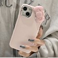 thumbnail image 3 of Funda de teléfono de silicona suave con lazo rosa 3D Linda coreana para iPhone 14 13 12 11 Pro Max X XR Funda a prueba de golpes de Color sólido, 3 of 4