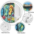 thumbnail image 4 of Beach Flip Flops Shower Curtain Summer Hawaii Ocean Vintage Wooden Plank Retro Colorful Flowers Funny Sliper Holiday Polyester Fabric Bathroom Curtain Sets Hooks-60"W x 72"L (Pack of 1), 4 of 7