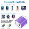 thumbnail image 7 of USB C Block,USB C Charger Block FiveBox 2pack 20W PD Type C Charger Block QC3.0 Dual USB C Wall Charger Adapter USB C Brick Fast Charging Block Type C Charger Box,Purple, 7 of 7