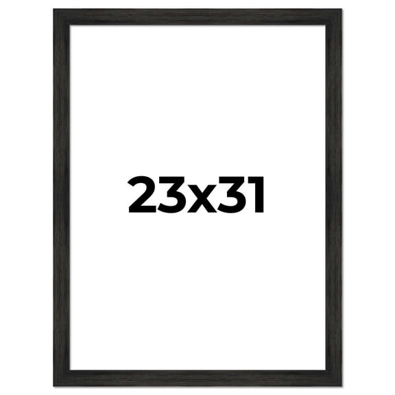23x31 Frame Black Rustic Barnwood Solid Wood Picture Frame | 1.5 Inch Moulding Width | Includes UV