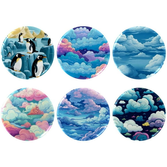 Clouds Badges with Pins for Backpacks Parties Ties Hats Corporate Events Personalized Custom Photo Text Logo Button