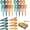 Multicolor, variant on Reusable Plastic Serving Utensils Set of 24, Wheat straw Large Serving set 10" Serving Spoons/10" Slotted Spoons/9.4" Tongs, for Party Chafing Dish Buffet Catering (Orange/Blue/Yellow/Green)