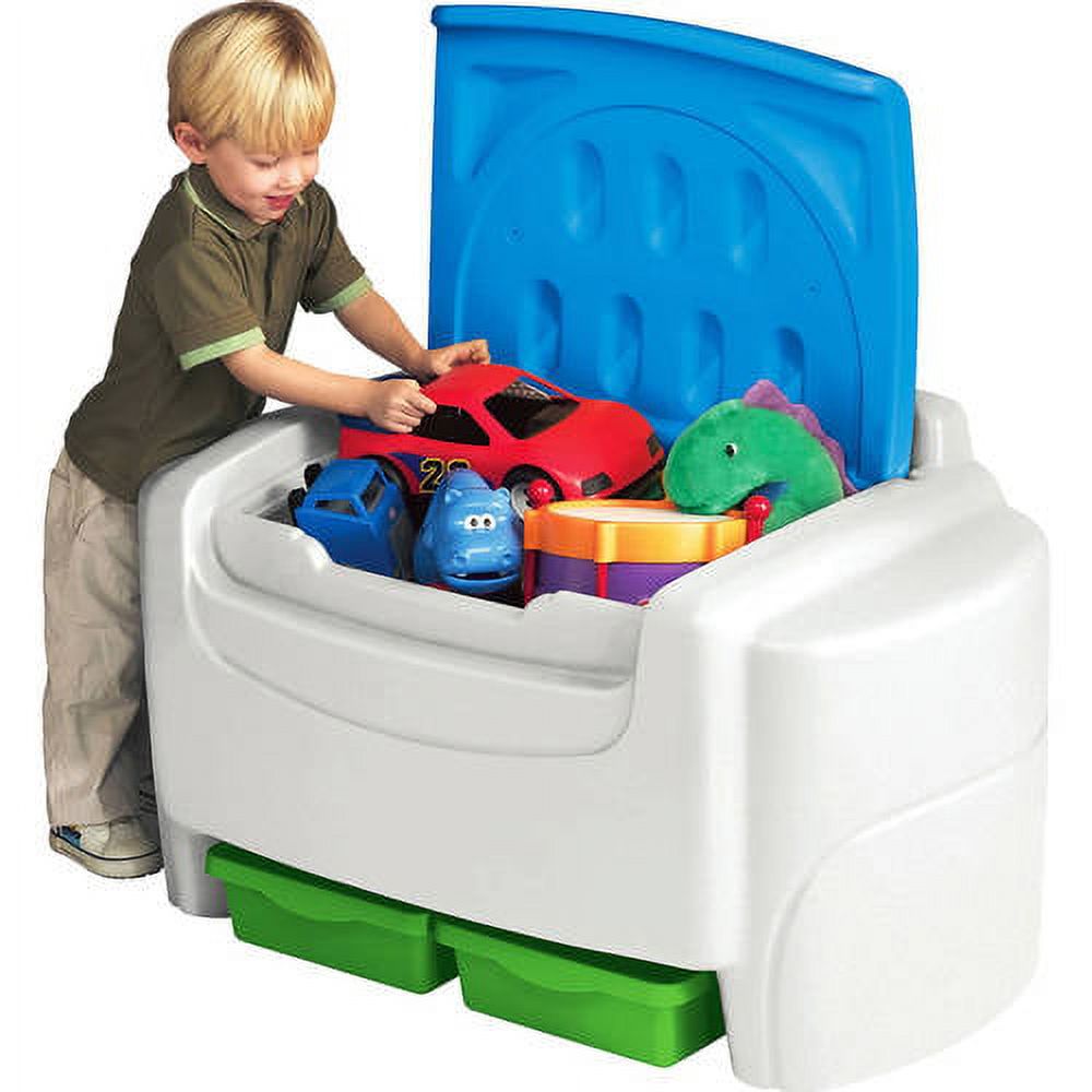 Little Tikes Sort 'n Store Toy Chest, White & Blue - Kids Toy Storage Chest - image 3 of 6