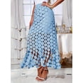 thumbnail image 2 of Lace Patchwork Women's Hollow Out Maxi Skirts High Waisted Boho Fringe Hem Long Skirt, 2 of 6