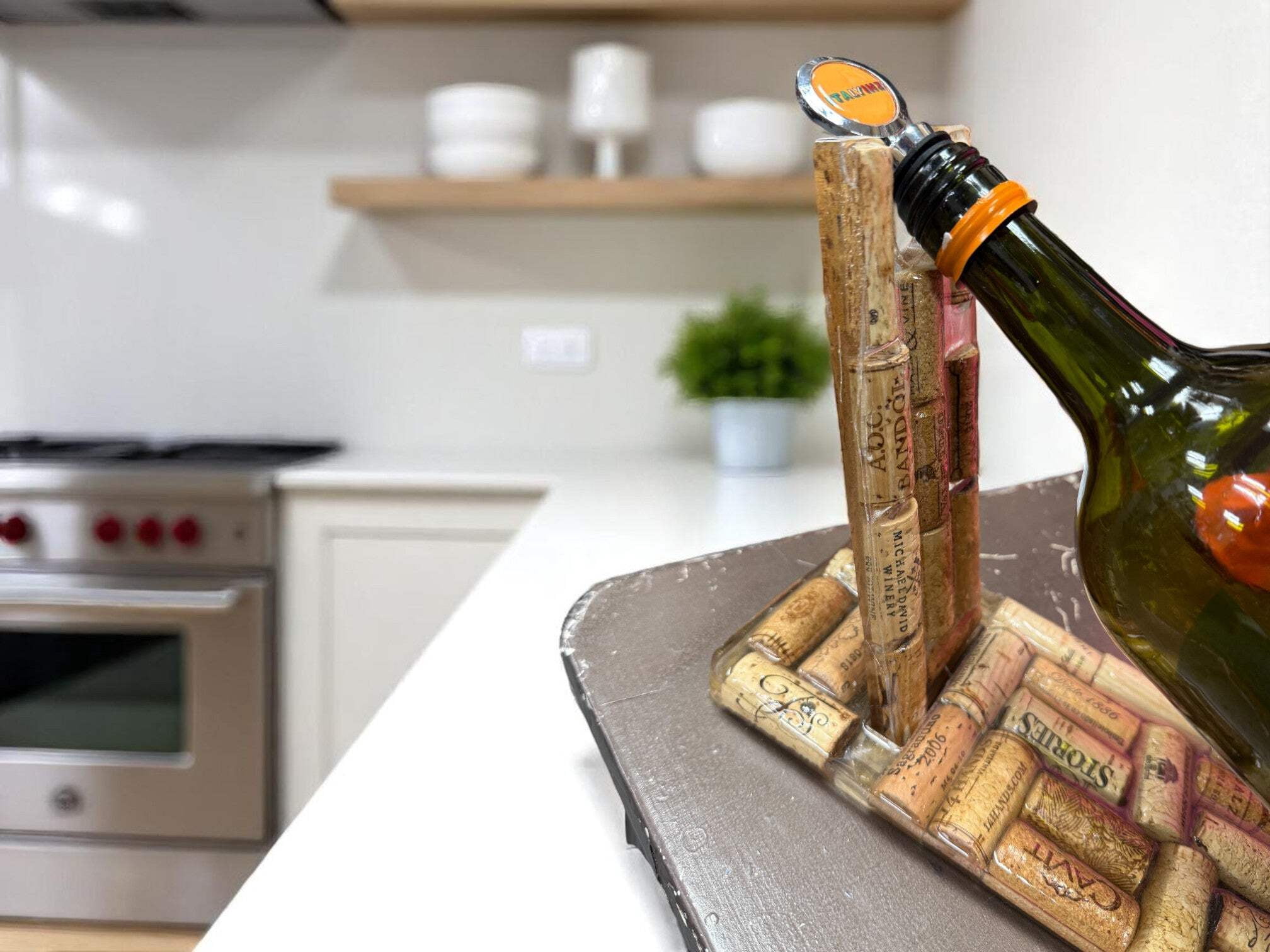 Vineyard Reverie Wine Bottle Holder - Hand-Picked Cork  Resin