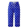 thumbnail image 4 of RUTAYY Women's Pants Fashion Comfortable Polka Dot Print Casual Mid Waist Sport Bottoms with Pockets Drawstring Everyday Wear Trendy Vibrant Trousers, 4 of 4