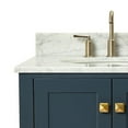 thumbnail image 5 of Ariel Cambridge 37 In. Left Offset Oval Single Sink Vanity With Carrara White Marble 0.75 In Countertop In Midnight Blue, 5 of 10