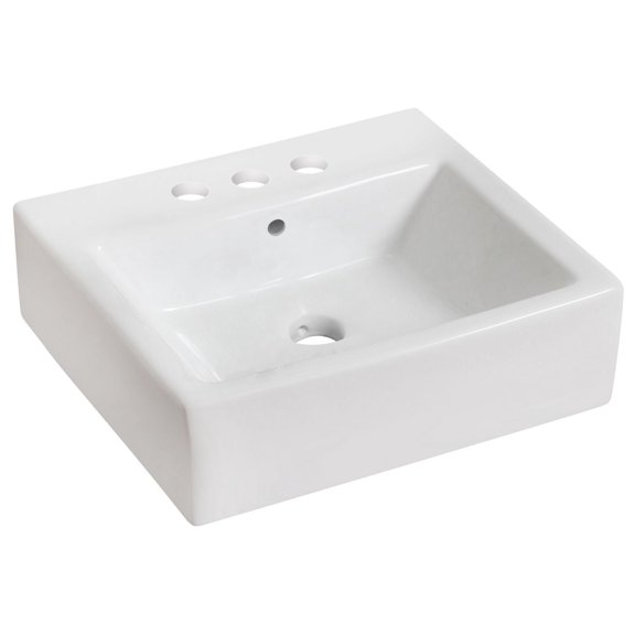 American Imaginations 19.75-in. W Above Counter White Bathroom Vessel Sink For 1 Hole Center Drilling AI-438