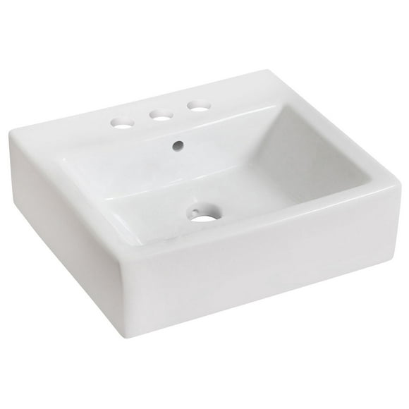 Lavabo vasque rectangulaire blanc American Imaginations, 50cm de largeur par 45,72cm de profondeur, couleur blanc pour un robinet de 10 cm.