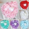 thumbnail image 2 of Romantic Rose Wedding Favors Heart Shape Rhinestone Gift Ring Box Pillow Cushion, 2 of 5