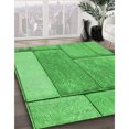 thumbnail image 3 of Ahgly Company Machine Washable Indoor Square Transitional Neon Green Area Rugs, 8' Square, 3 of 7