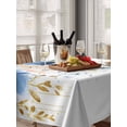 thumbnail image 6 of Navy Blue Spring Floral Table Cloth, Waterproof Tablecloth for Rectangle Tables, Farmhouse Butterfly Reusable Washable Fabric Table Cover for Restaurant Kitchen Dining Tables 60"x84", 6 of 9