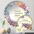 thumbnail image 3 of Designart "Peaceful Shell Shoreline" Seashell Polka Dot Round Wall Mirror - Animals Oval Printed Decorative Mirror - Multiple Color Options, 3 of 5
