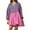 Hot Pink, variant on Fengyings Clearance Women Oversized Patchwork Mini Sweatshirt Dress Color Block Long Sleeve Crewneck Loose Pullover Pleated Dresses