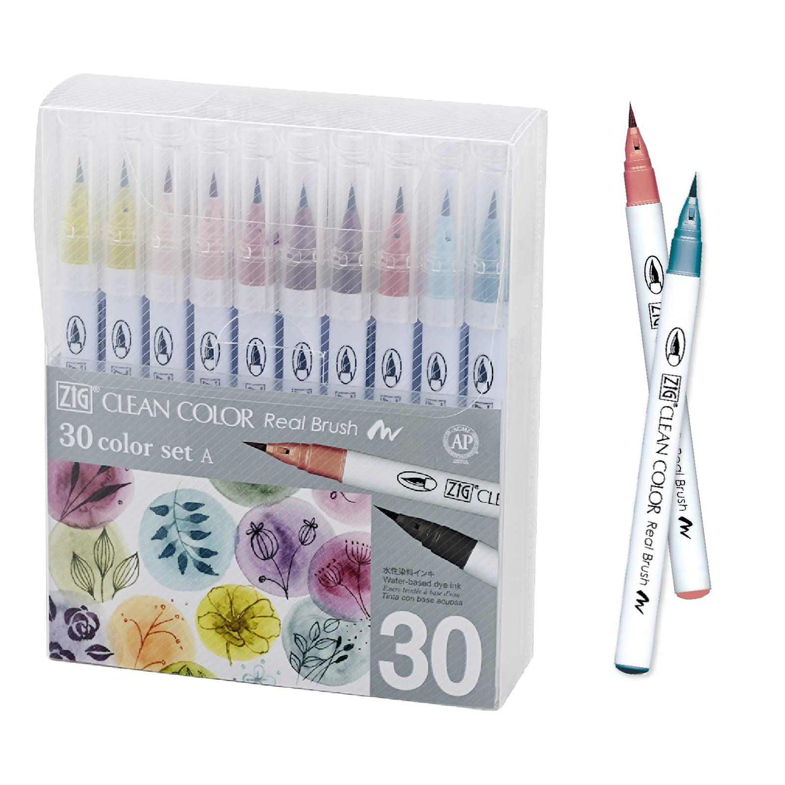 Kuretake ZIG Clean Color Real Brush, NEW 30 Colors with Flexible