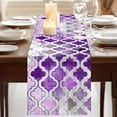 thumbnail image 3 of Purple Morocco 70 Inch Table Runner, Rustic Country Smear Street Mottled Art Farmhouse Dresser Scarf Cotton & Linen Tablerunner for Dining/Kitchen Island/Holiday Party Décor 13" x 70", 3 of 9