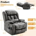 thumbnail image 2 of OUINCH Oversized Dual Motor Power Lift Recliner for Elderly, Extended Footrest, Large Infinite Position Lay Flat Chair for Living Room with Massage & Heat, Lumbar Pillow, USB & Type-C Ports, Gray, 2 of 8