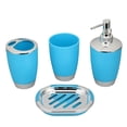 thumbnail image 1 of Billuyoard Juego de accesorios de baño de 4 piezas Soporte de cepillo de dientes de taza de traje de baño de plástico PP Juegos de accesorios de baño azul, 1 of 6