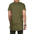 thumbnail image 3 of Ma Croix Men's Casual Longtail Extended Slim Fit Hip Hop Crew Neck Tee Shirts with Side Zipper, 3 of 4