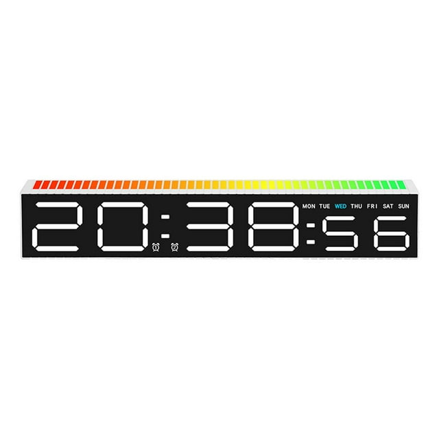 Reloj digital, regalos fáciles de leer, regalos multifuncionales, música electrónica de música LED gran pantalla para la sala de estar de mesa de Luz blanca